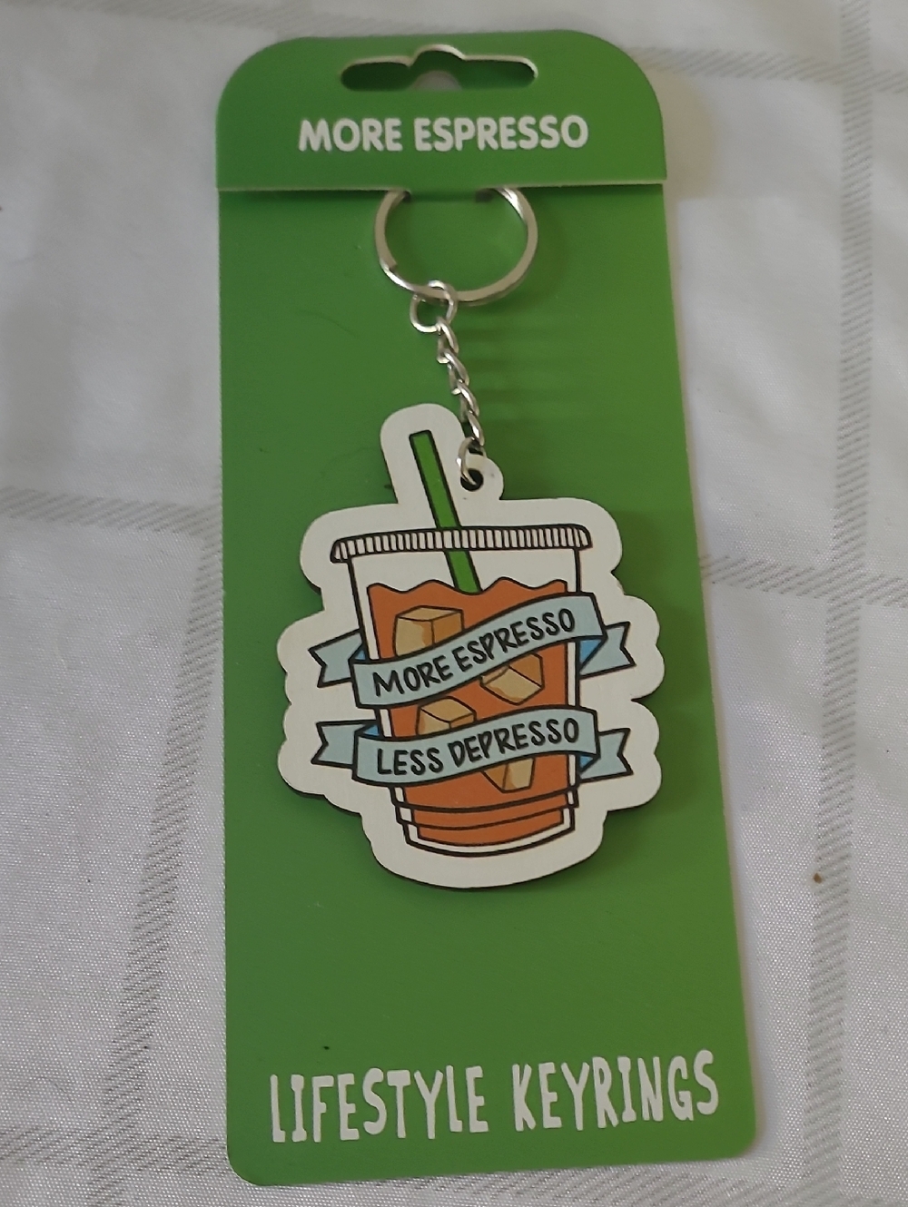 More Espresso Less Depresso Iced Coffee Keychain Lifestyle Keyrings